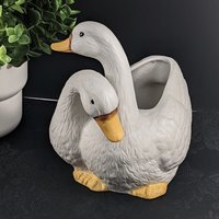 Vintage Ceramic Plant Holder with Geese