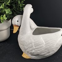 Vintage Ceramic Plant Holder with Geese