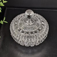 Vintage Crystal Candy Dish with Lid