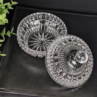 Vintage Crystal Candy Dish with Lid