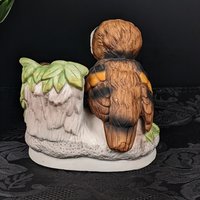 Vintage Homco 1298 Ceramic Mother Owl Babies Figurine
