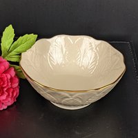 Set of 2 Lenox Embossed Leaf Sylvan Bon Bon Bowls