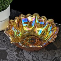 Indiana Glass Sunflower Carnival Glass Bowl