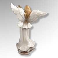 Angel Playing Mandolin Light Up 12 1/2" Statue