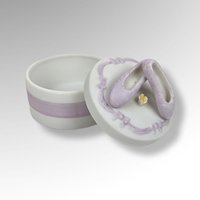 Lefton Ceramic Trinket Box with Ballerina Slippers
