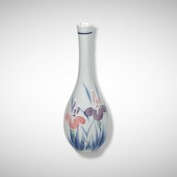 Vintage 1984 FTD Floral Bud Vase | White Ceramic w/ Pink & Purple Flowers | 7.5" Tall | Springtime Home Decor | Flower Lovers Gift