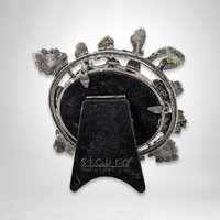 Sicura Italian Metal Picture Frame with Austrian Crystal and Enamel Dragonfly