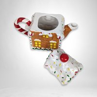 Vintage Ceramic Gingerbread House Teapot