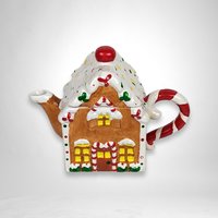 Vintage Ceramic Gingerbread House Teapot