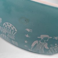 Vintage Pyrex Butterprint Turquoise Mixing Bowl | 4 Quart | 444 | 1957-1968 | Kitchenware | Baking | Collector's Item