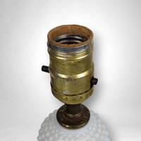 Add Vintage Charm with a Milk Glass Hobnail Boudoir Lamp, Perfect for Nightstand or Vanity