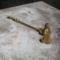 Vintage Brass Angel Candle Snuffer with Case