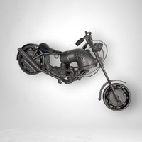 Vintage Recycled Metal Motorcycle Sculpture