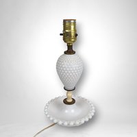 Add Vintage Charm with a Milk Glass Hobnail Boudoir Lamp, Perfect for Nightstand or Vanity