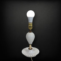 Add Vintage Charm with a Milk Glass Hobnail Boudoir Lamp, Perfect for Nightstand or Vanity