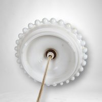 Add Vintage Charm with a Milk Glass Hobnail Boudoir Lamp, Perfect for Nightstand or Vanity