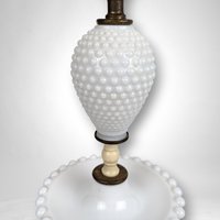 Add Vintage Charm with a Milk Glass Hobnail Boudoir Lamp, Perfect for Nightstand or Vanity