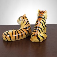 Vintage Ceramic Tiger Salt and Pepper Shakers