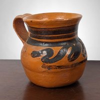 Pair of Vintage Mexican Pottery Mugs with Hand-Painted Designs, Perfect for Home Decor or Gifts