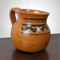 Pair of Vintage Mexican Pottery Mugs with Hand-Painted Designs, Perfect for Home Decor or Gifts