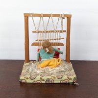 Vintage Navajo Weaver Woman Figurine | Handcrafted Wood & Fabric | Unique Home Decor | Gift for Art Lovers