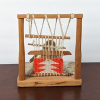 Vintage Navajo Weaver Woman Figurine | Handcrafted Wood & Fabric | Unique Home Decor | Gift for Art Lovers