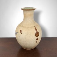 Vintage Tonala Pottery Vase with Hand-Painted Bird | Mexican Folk Art | Rustic Home Decor