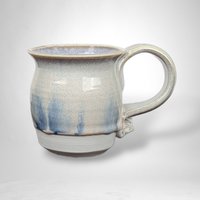 Handmade Pottery Mug | Signed Pottery Mug | Gray and Blue Mug | Ceramic Coffee Mug | Tea Mug | Unique Gift