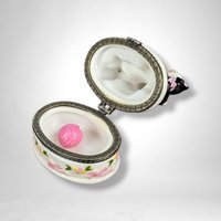 Vintage Ceramic Trinket Box with Bear and Cats: Whimsical Collectible