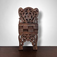 Hand Carved Wooden Folding Book Stand: Exquisite Craftsmanship from India