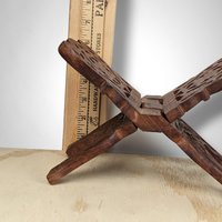 Hand Carved Wooden Folding Book Stand: Exquisite Craftsmanship from India
