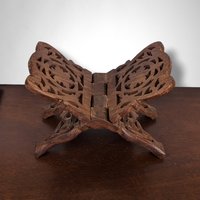 Hand Carved Wooden Folding Book Stand: Exquisite Craftsmanship from India
