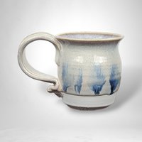 Handmade Pottery Mug | Signed Pottery Mug | Gray and Blue Mug | Ceramic Coffee Mug | Tea Mug | Unique Gift