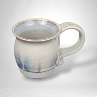 Handmade Pottery Mug | Signed Pottery Mug | Gray and Blue Mug | Ceramic Coffee Mug | Tea Mug | Unique Gift