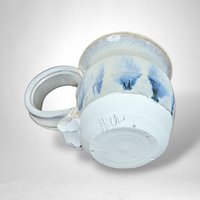 Handmade Pottery Mug | Signed Pottery Mug | Gray and Blue Mug | Ceramic Coffee Mug | Tea Mug | Unique Gift