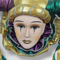 Vintage Porcelain Jester Wall Hanging, Mardi Gras Decor, Harlequin Mask,  Jesters Mask Wall Decor,  Masquerade Decor