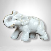 Vintage Ceramic Elephant Figurines, Set of 4, Elephant Collectibles, Mid Century Modern Decor, Animal Figurines, Home Decor, Unique Gift