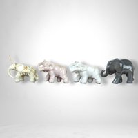 Vintage Ceramic Elephant Figurines, Set of 4, Elephant Collectibles, Mid Century Modern Decor, Animal Figurines, Home Decor, Unique Gift