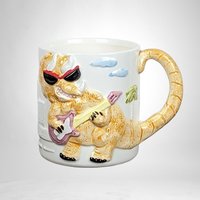 Takahashi Dinosaur Mug, Guitar Playing Dinosaur,  Novelty Mug,  Collectible Mug,  Unique Gift for Music Lovers