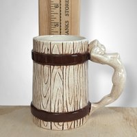 Vintage Ceramic Mug with Female Form Handle