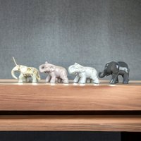 Vintage Ceramic Elephant Figurines, Set of 4, Elephant Collectibles, Mid Century Modern Decor, Animal Figurines, Home Decor, Unique Gift