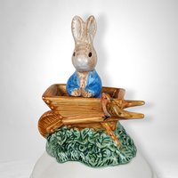 2003 FTD Peter Rabbit Covered Egg Shaped Planter - Charming Collectible