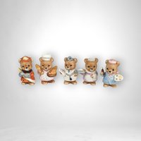 Vintage Set of 5 Homco Occupation Bear Figurines 8820 - Collectible Home Decor