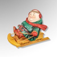 1990s Dept. 56 Merrymaker 'Solomon the Sledder' Figurine - Vintage Holiday Collectible