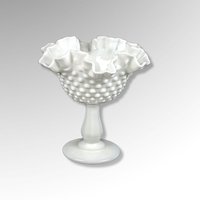 Vintage Fenton Hobnail Milk Glass Compote - Timeless Elegance in White
