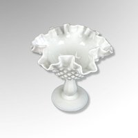 Vintage Fenton Hobnail Milk Glass Compote - Timeless Elegance in White