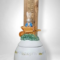 2003 FTD Peter Rabbit Covered Egg Shaped Planter - Charming Collectible