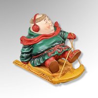 1990s Dept. 56 Merrymaker 'Solomon the Sledder' Figurine - Vintage Holiday Collectible