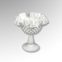 Vintage Fenton Hobnail Milk Glass Compote - Timeless Elegance in White