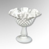 Vintage Fenton Hobnail Milk Glass Compote - Timeless Elegance in White